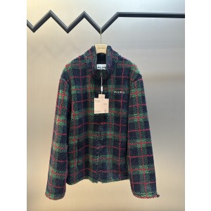 미우미우(MIU MIU) 체크 집업 플리스 자켓 의류