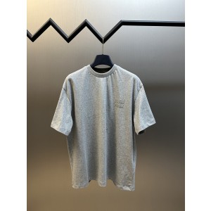 미우미우(MIU MIU) 로고 패치 반팔 티셔츠 의류