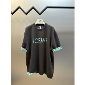 로에베(LOEWE) 로고 자카드 니트 반팔 티셔츠 의류