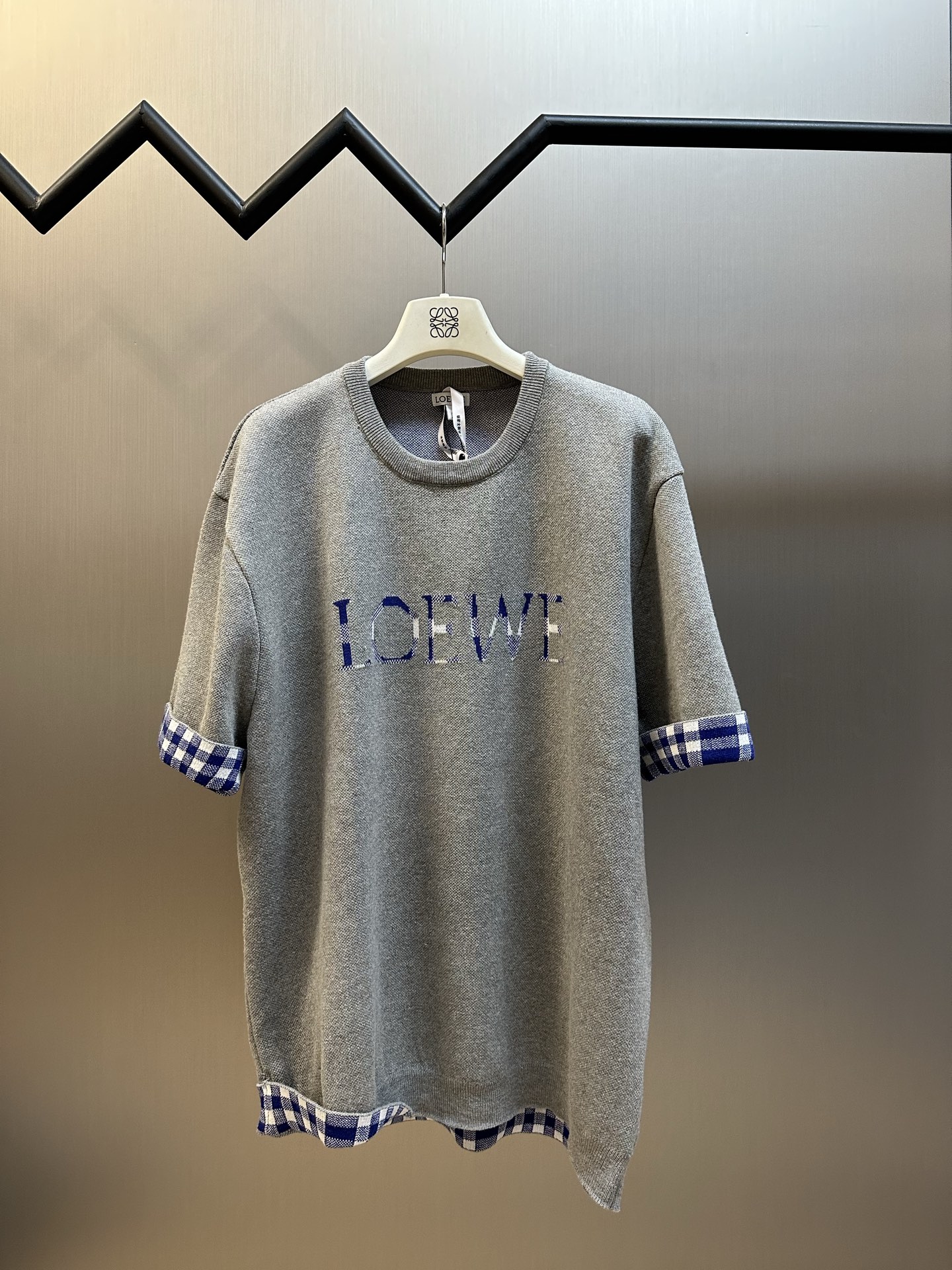 로에베(LOEWE) 로고 자카드 니트 반팔 티셔츠 의류