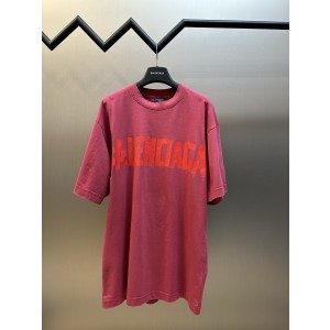 발렌시아가(BALENCIAGA) 테이프 로고 프린트 반팔 티셔츠 의류