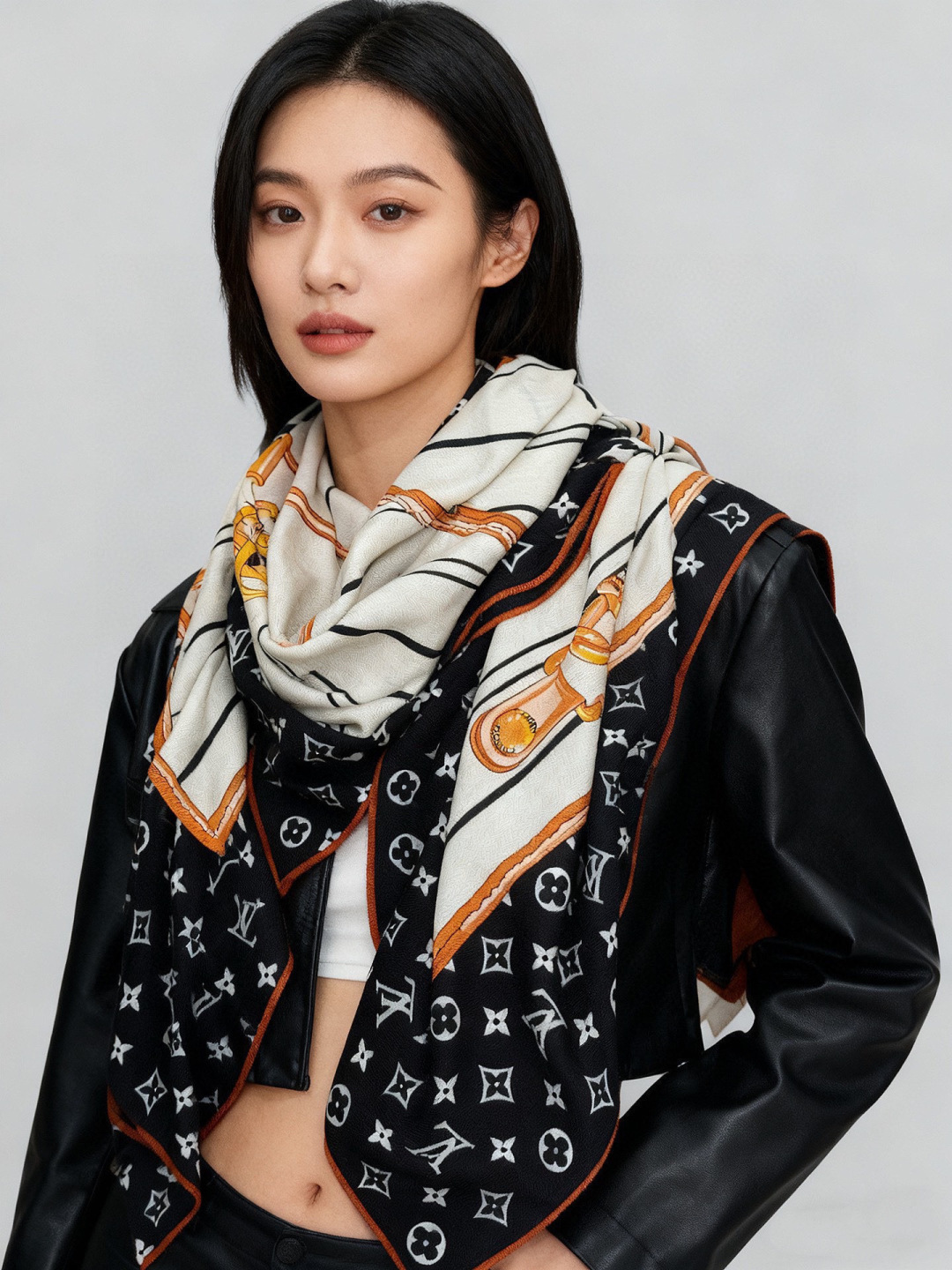 루이비통(LV) 마이 네버풀 캐시미어 실크 목도리 스카프