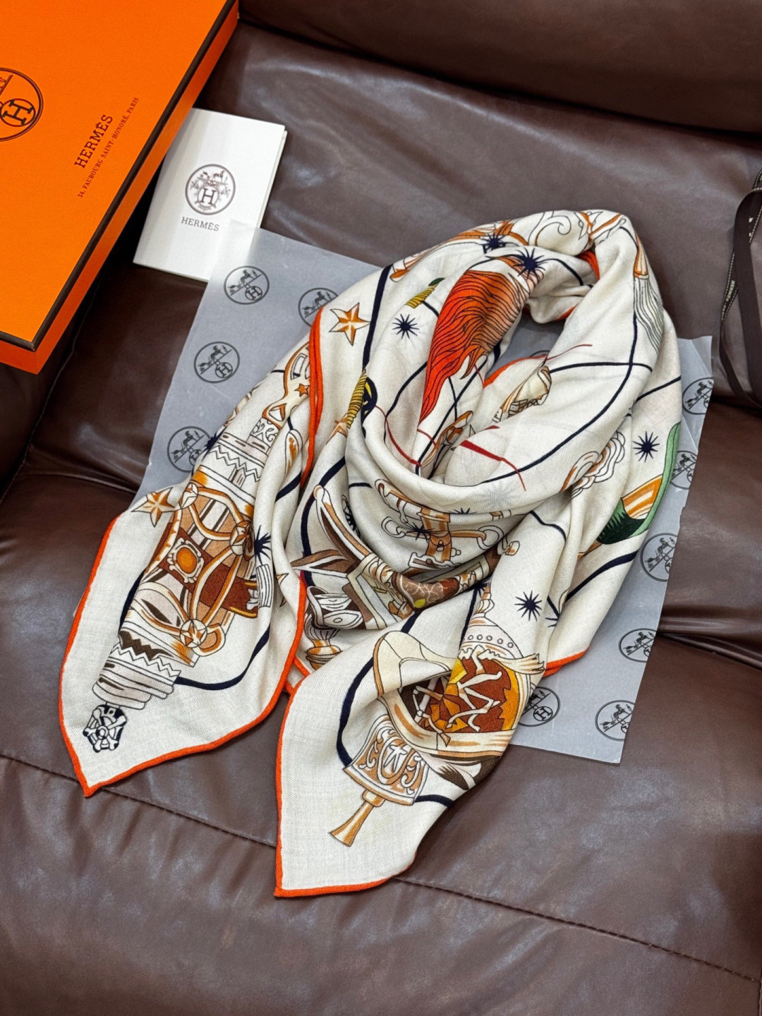 에르메스(HERMES) 캐시미어 실크 목도리 스카프