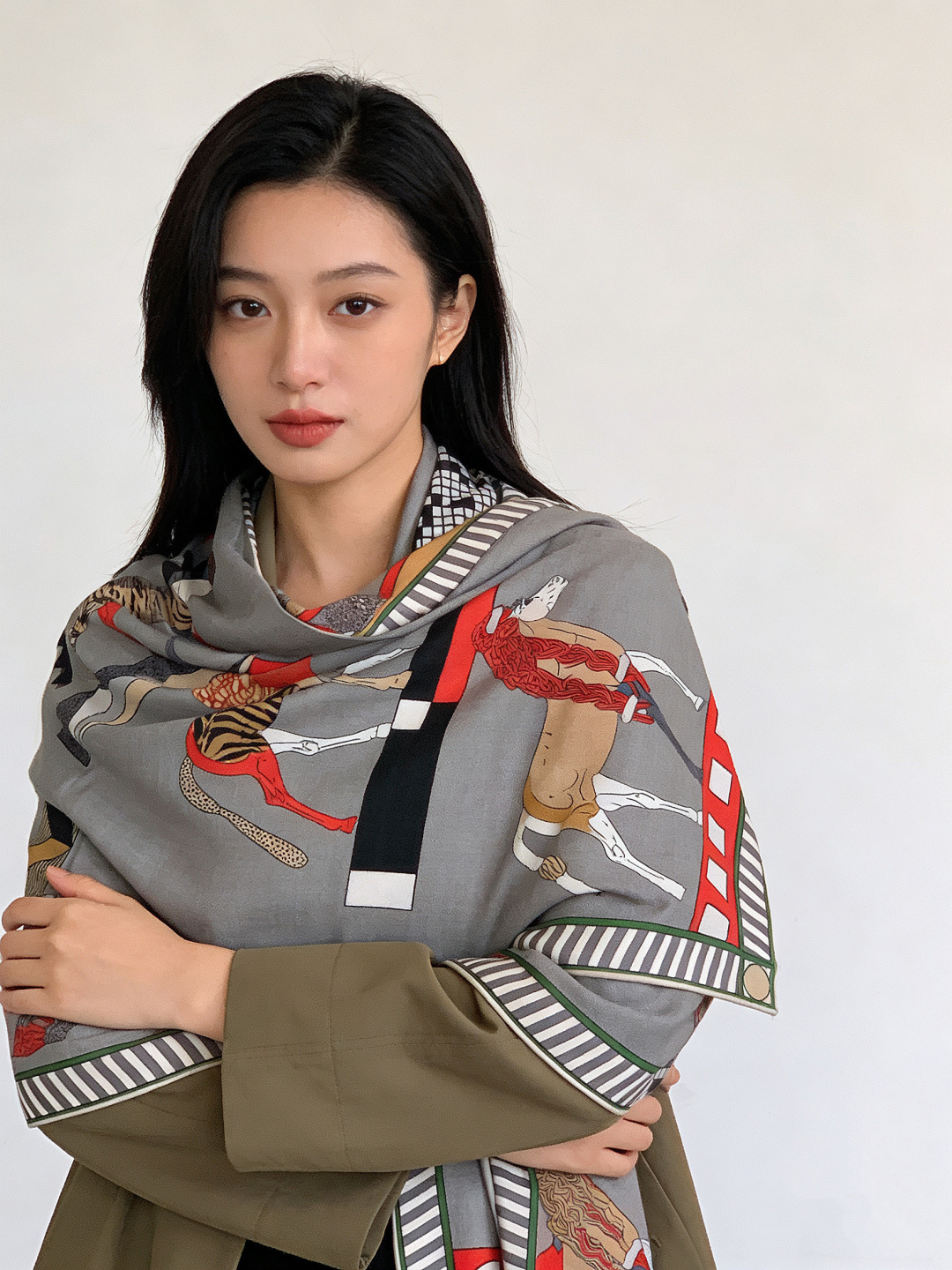 에르메스(HERMES) 풀 스피드 캐시미어 실크 목도리 스카프