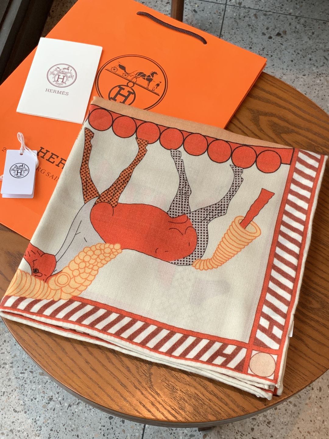 에르메스(HERMES) 풀 스피드 캐시미어 실크 목도리 스카프