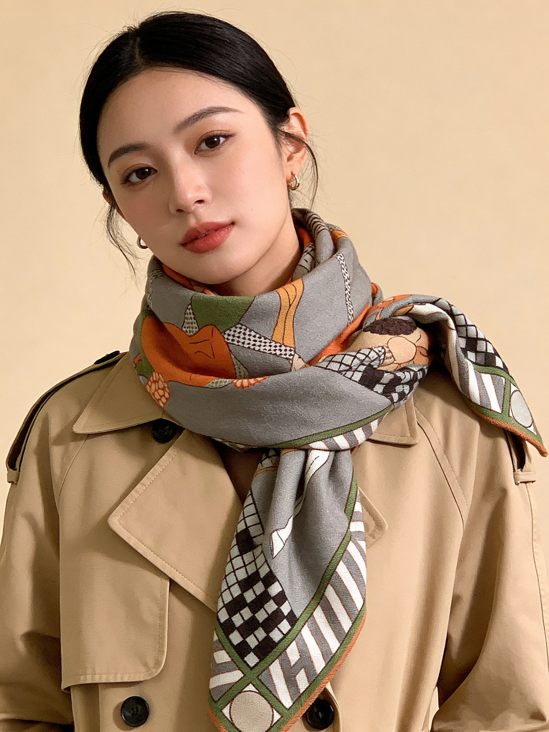 에르메스(HERMES) 풀 스피드 캐시미어 실크 목도리 스카프