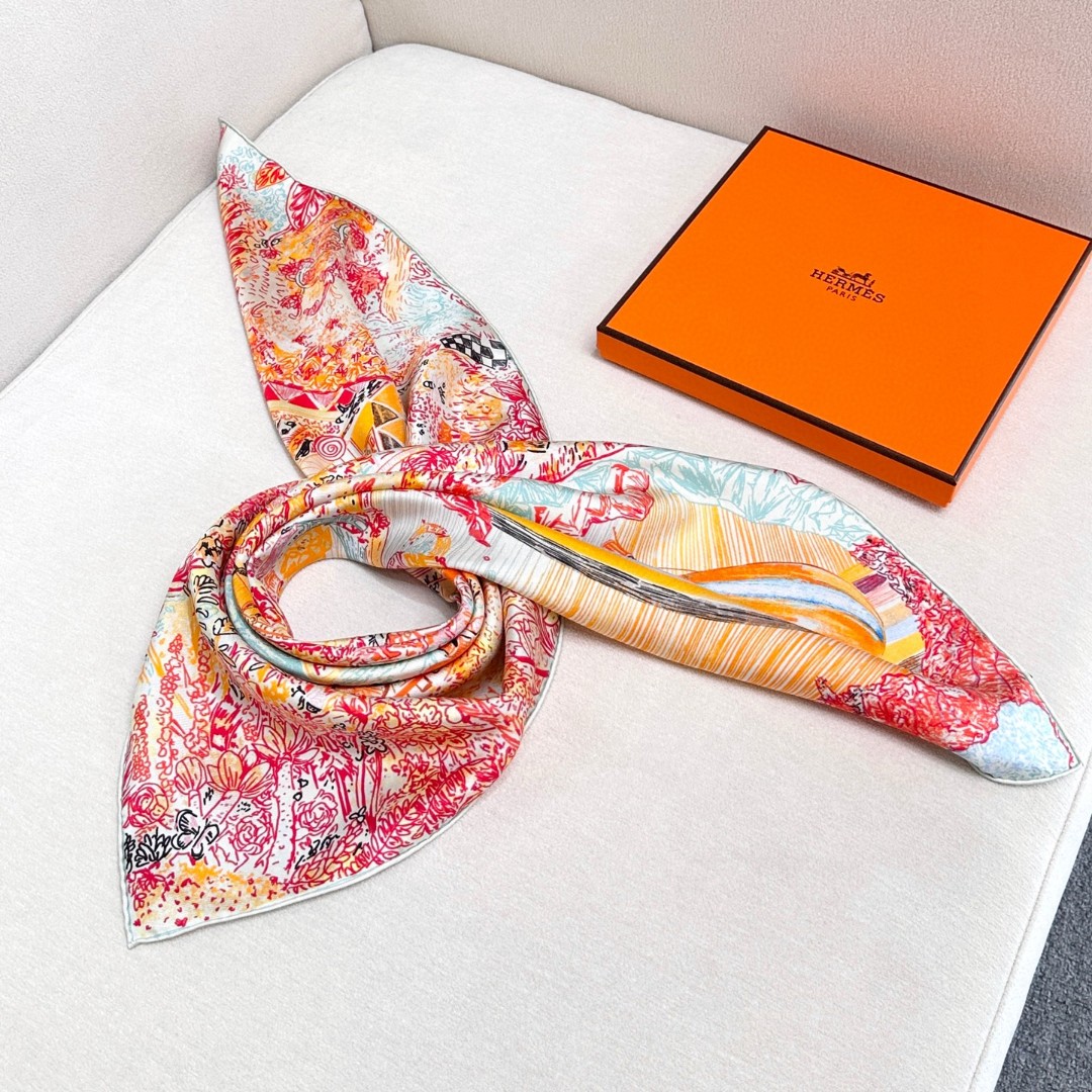 에르메스(HERMES) 아트워크 목도리 스카프