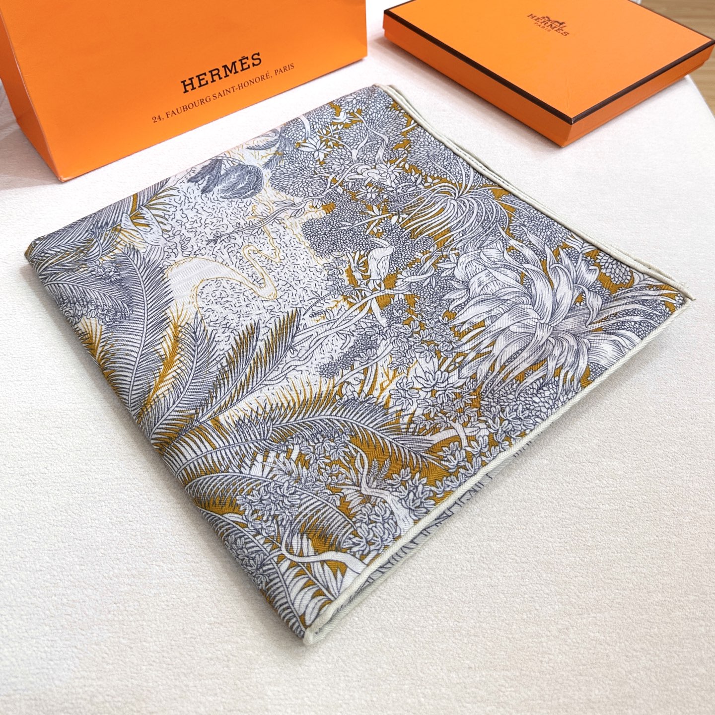 에르메스(HERMES) 정글 포보 캐시미어 실크 목도리 스카프