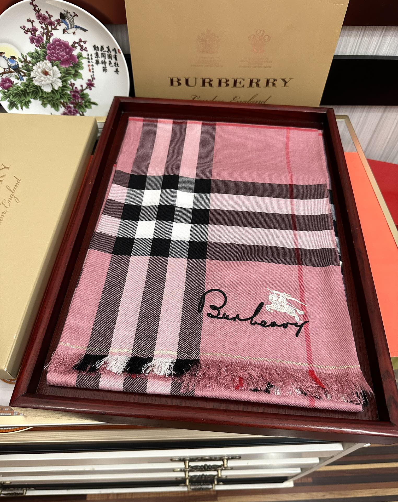 버버리(BURBERRY) 체크 캐시미어 목도리 스카프