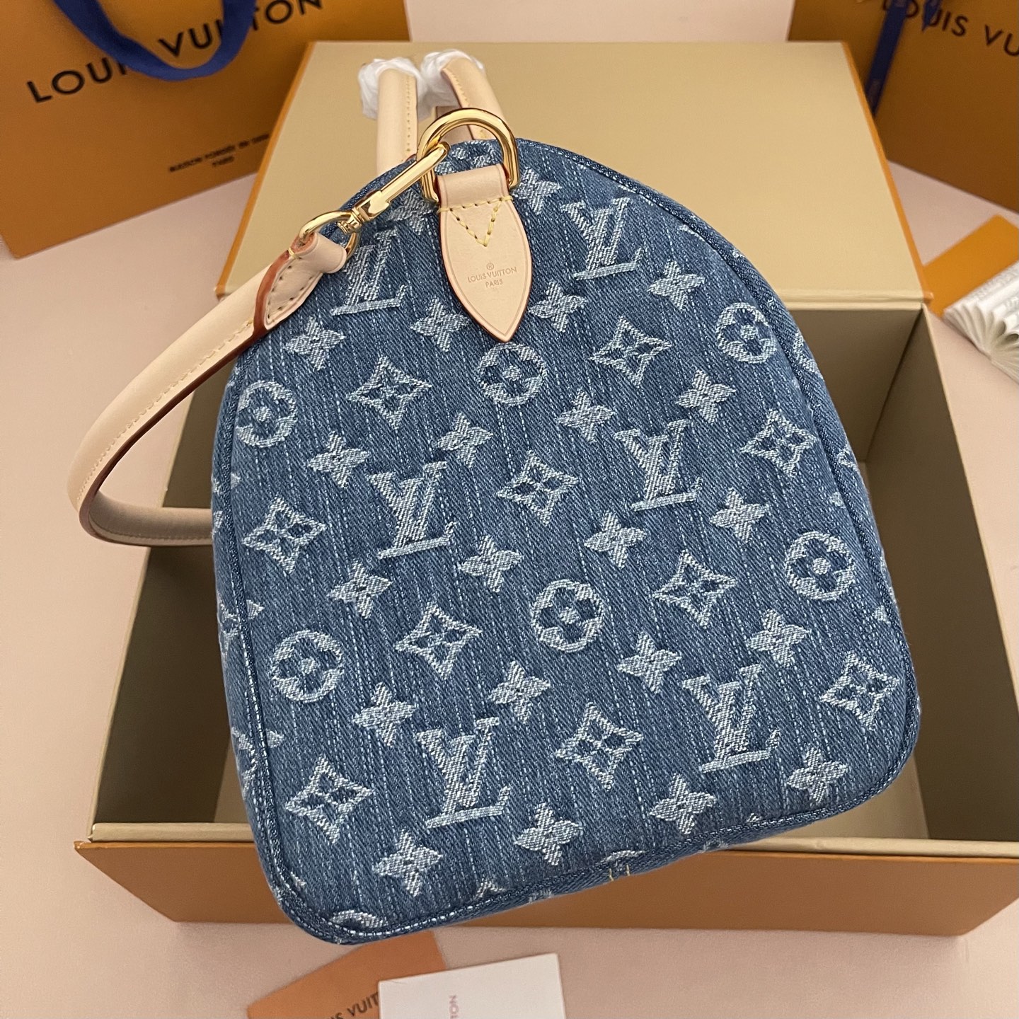 LV 루이비통 스피디 반둘리에(SPEEDY BANDOULIÈRE) 30 데님 토트백 숄더백 가방