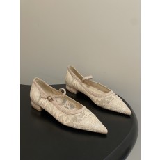 지안비토 로시(GIANVITO ROSSI) 메쉬 포인티드 플랫슈즈 신발