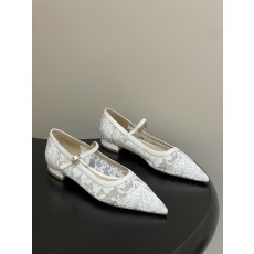 지안비토 로시(GIANVITO ROSSI) 메쉬 포인티드 플랫슈즈 신발