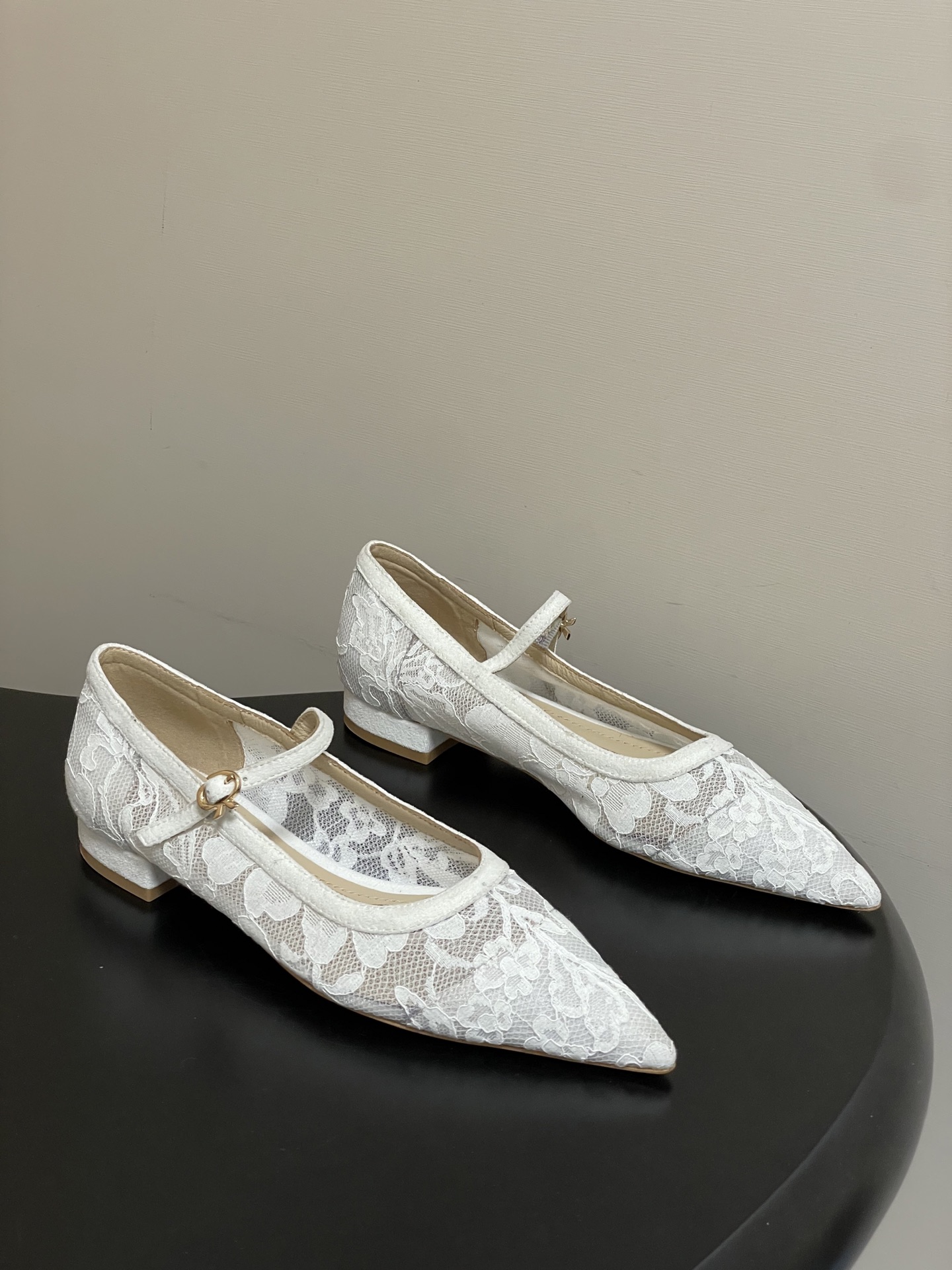 지안비토 로시(GIANVITO ROSSI) 메쉬 포인티드 플랫슈즈 신발