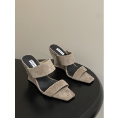 알라이아(ALAIA) 스웨이드 웨지 뮬 구두 신발