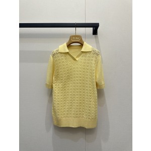 미우미우(MIU MIU) 펀칭 니트 폴로 셔츠 의류