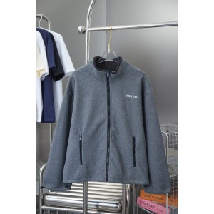 미우미우(MIU MIU) 자수 로고 플리스 집업 자켓 의류