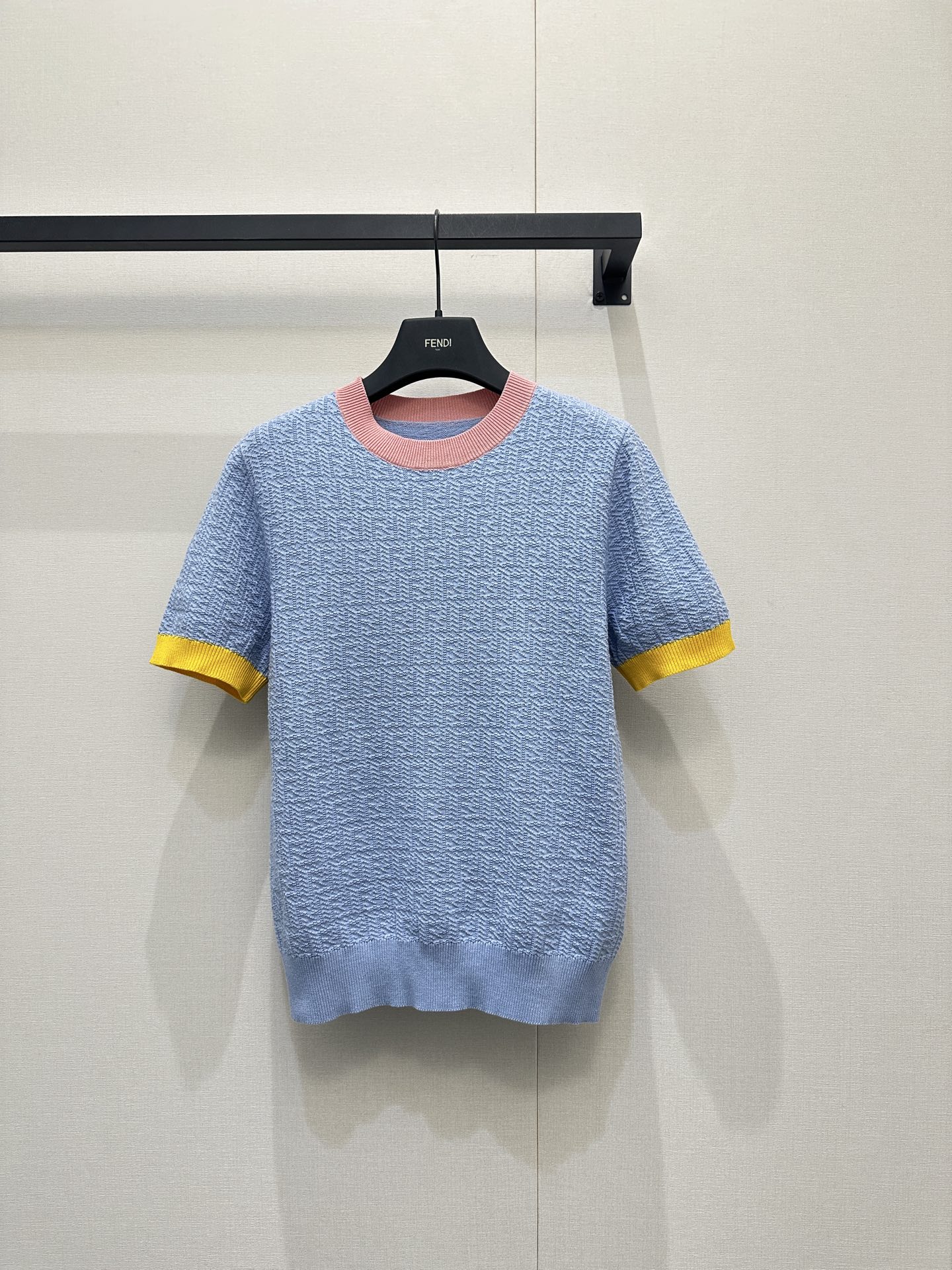 Fendi 펜디 FF 자카드 라운드 반팔 니트 의류