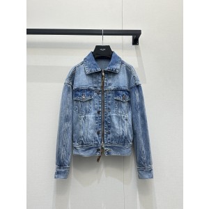 Celine 셀린느 레더 패치 투웨이 데님 자켓 재킷 의류