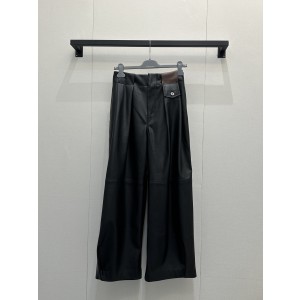 로에베(LOEWE) 플리츠 벨트 와이드 레더 팬츠 의류