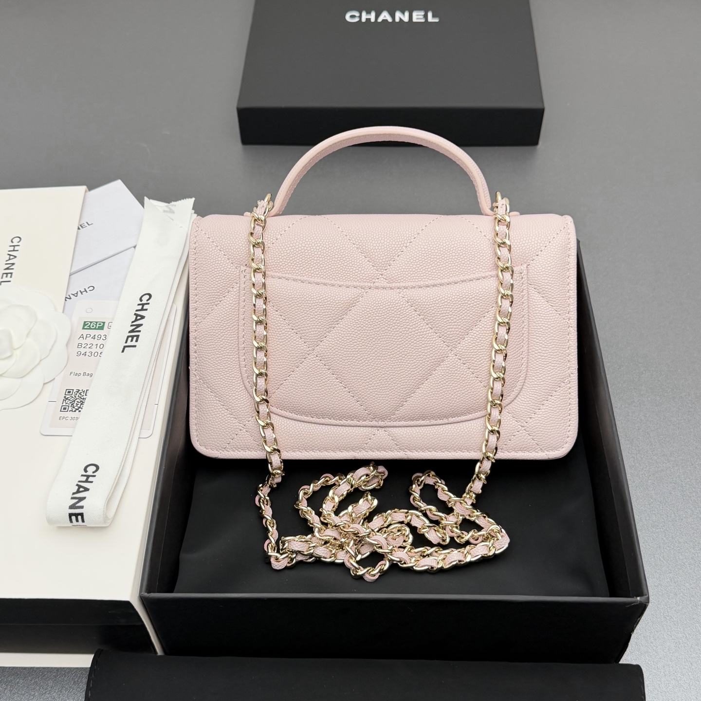 Chanel 샤넬 핸들 WOC 라지 다이아몬드 퀼팅 체인백 (AP4931)