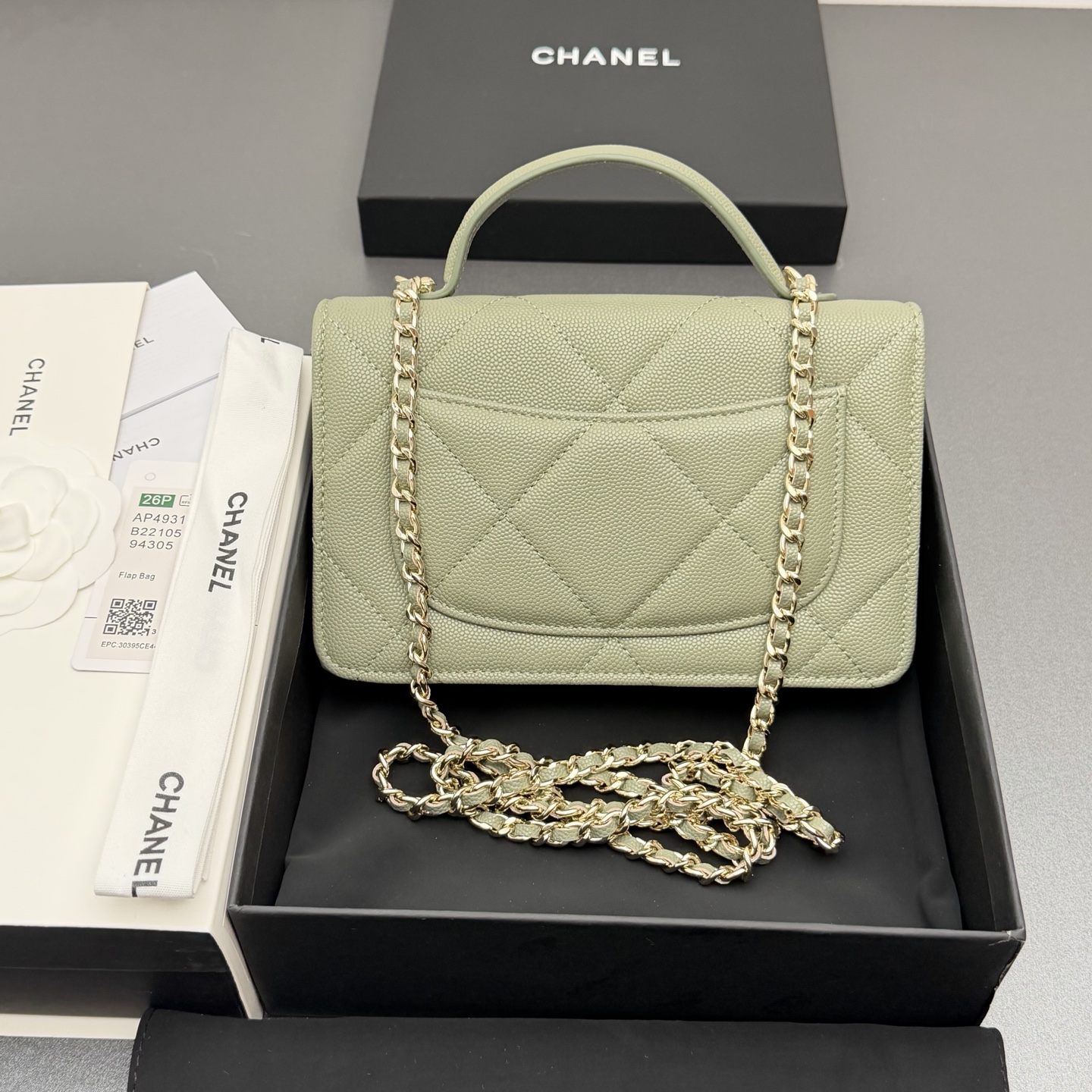 Chanel 샤넬 핸들 WOC 라지 다이아몬드 퀼팅 체인백 (AP4931)