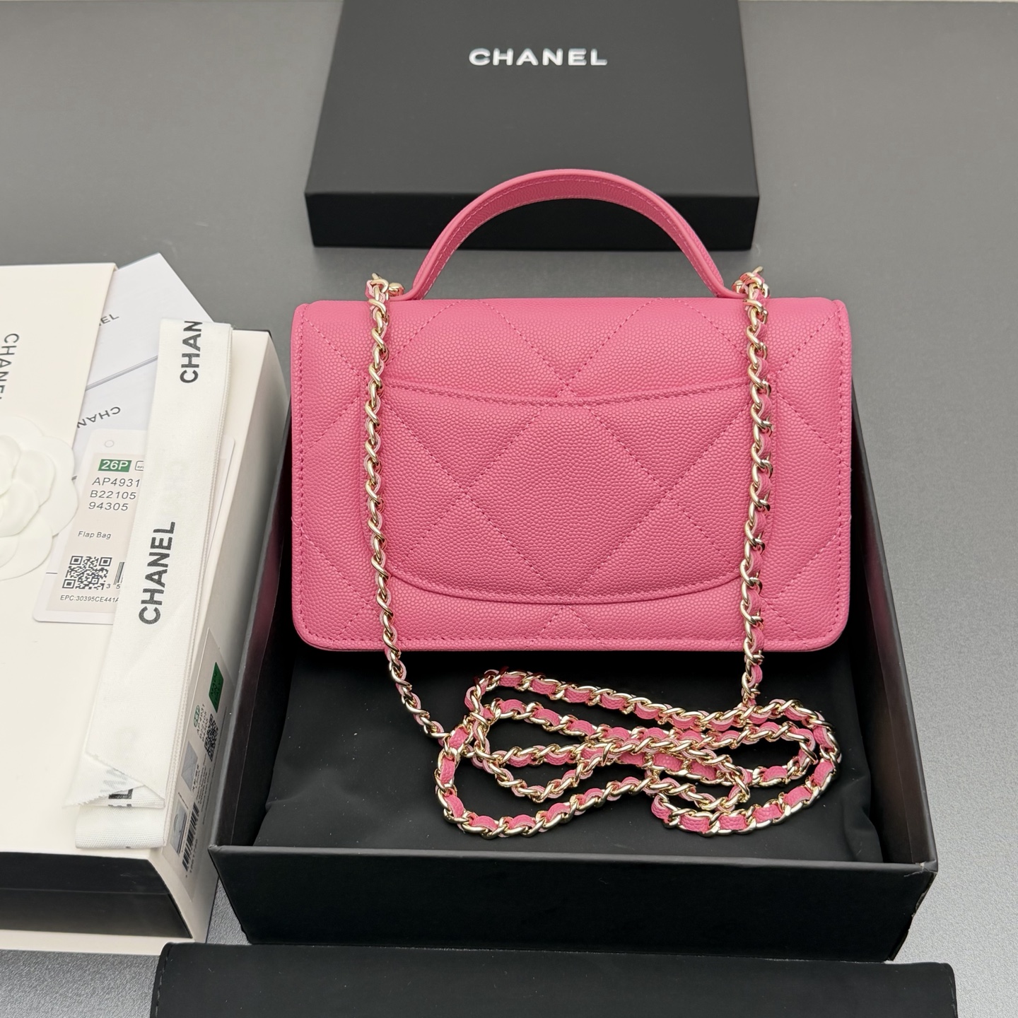 Chanel 샤넬 핸들 WOC 라지 다이아몬드 퀼팅 체인백 (AP4931)