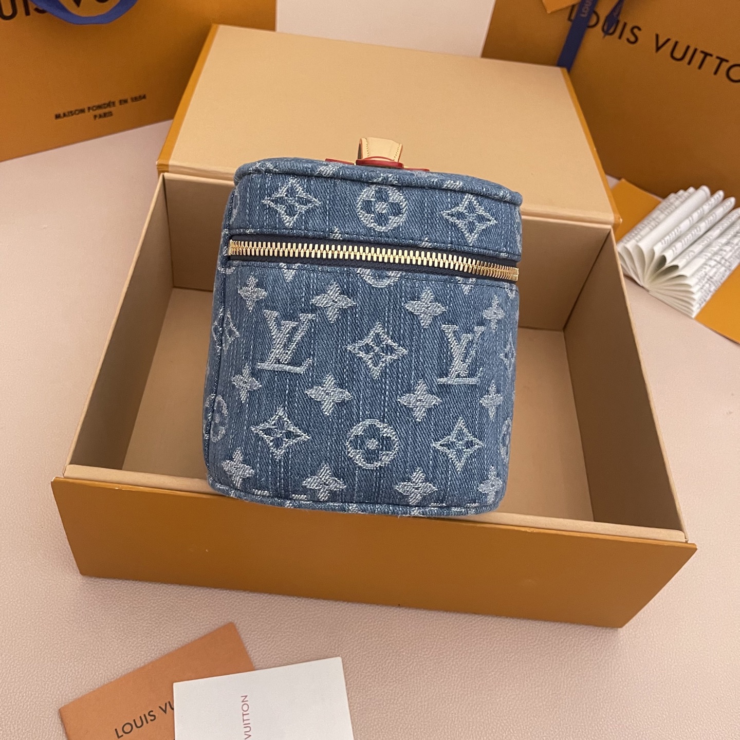 LV 루이비통 나이스(Nice) 미니 코스메틱 케이스 - 모노그램 데님 파우치백 가방