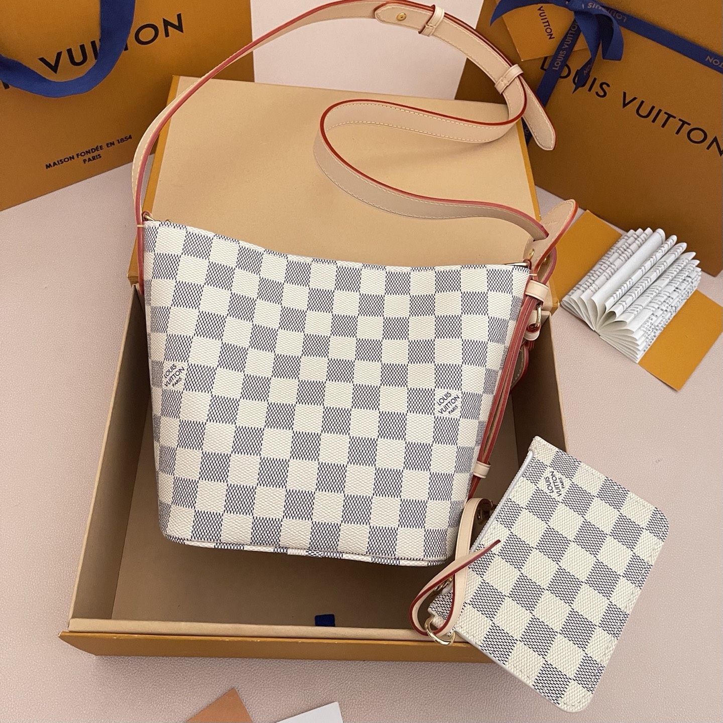 LV 루이비통 올 인(All In BB) 버킷백 - Damier Azur 다미에 아주르 가방