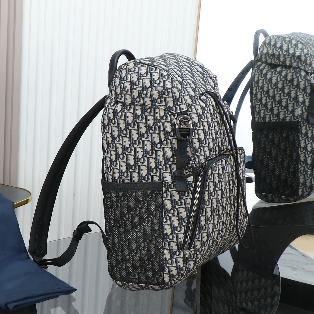 Dior 8 디올 플랩 백팩 베이지 & 블랙 Dior Oblique 자카드 가방