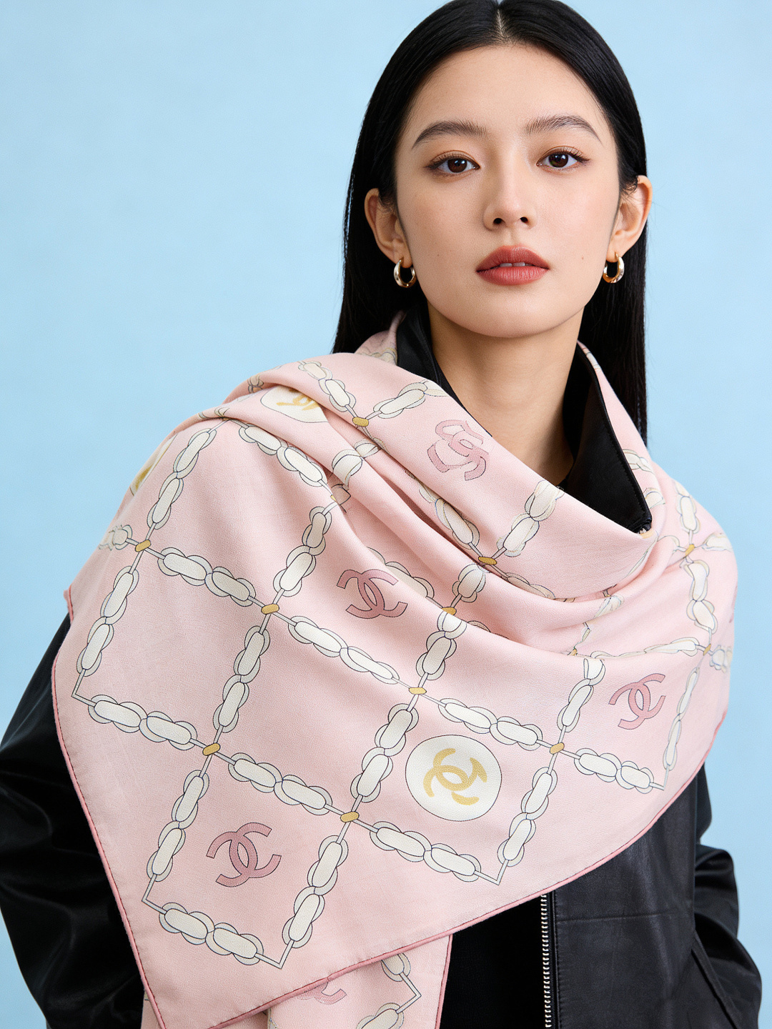 샤넬(CHANEL) 캐시미어 실크 숄 목도리 스카프