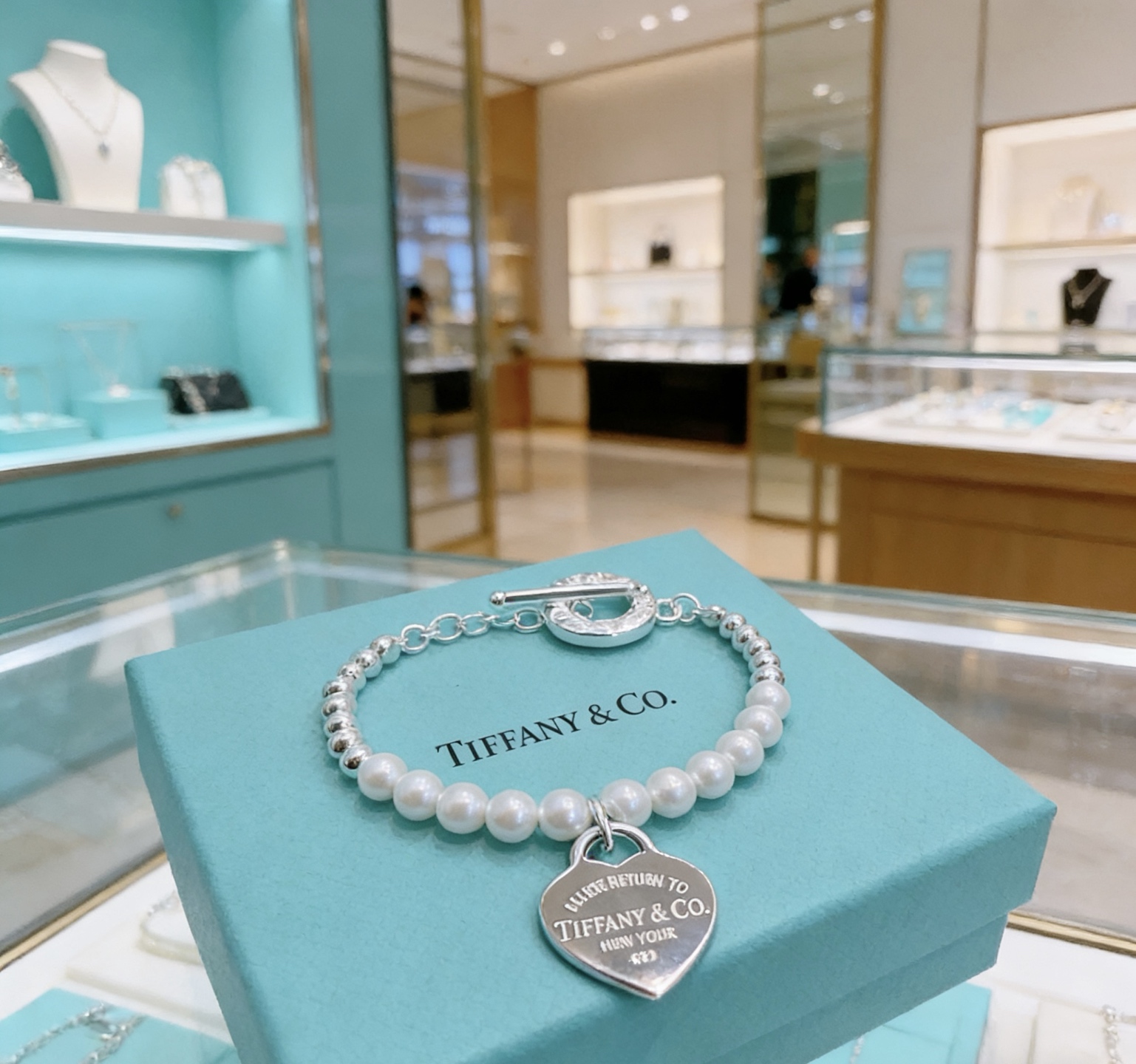 티파니(TIFFANY & CO.) 멀티 진주 실버 팔찌 악세사리