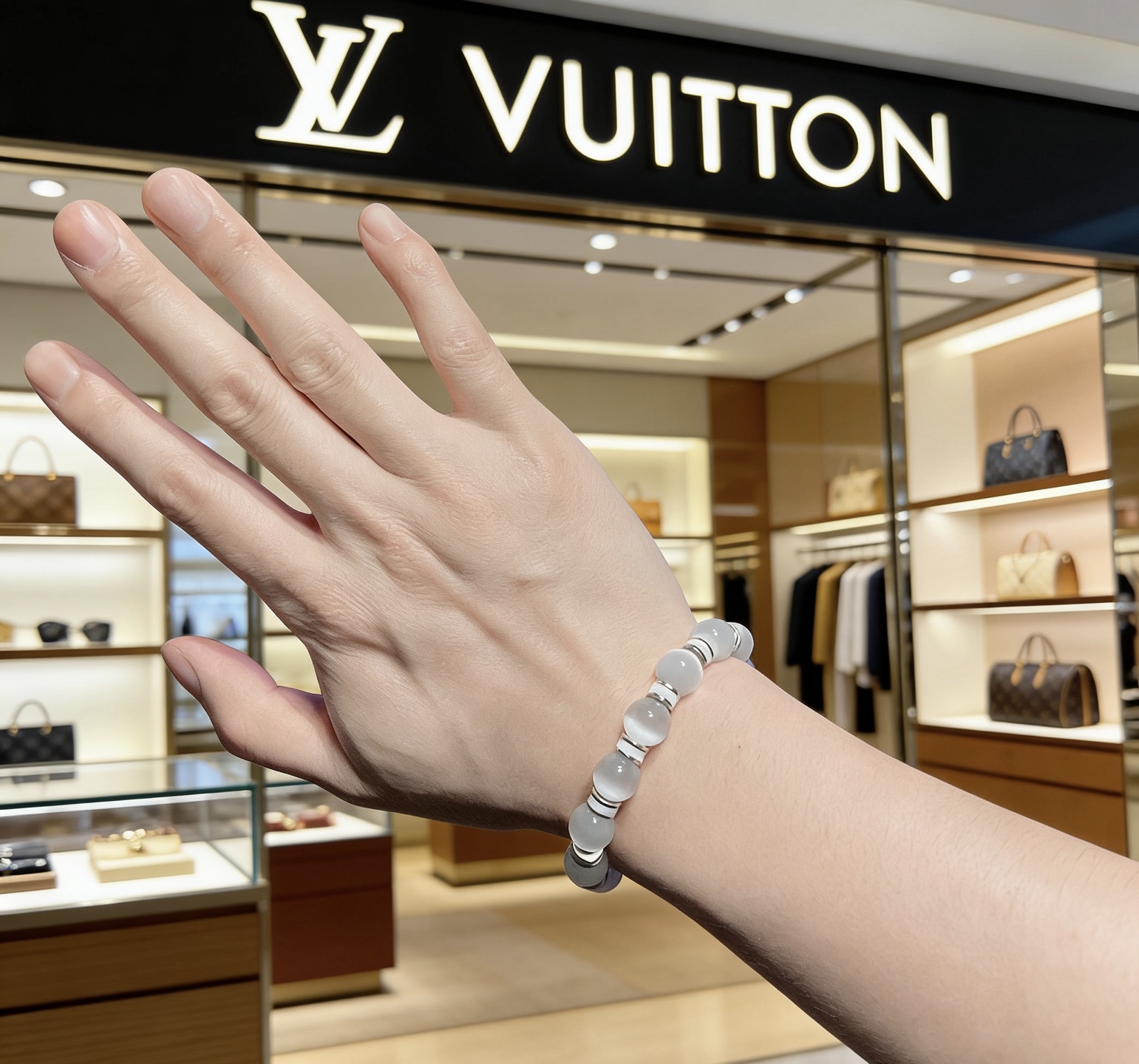 루이비통(LV) 멀티 마노 실버 팔찌 악세사리