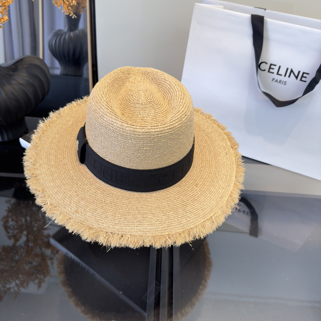 셀린느(CELINE) 라피아 밀짚 모자