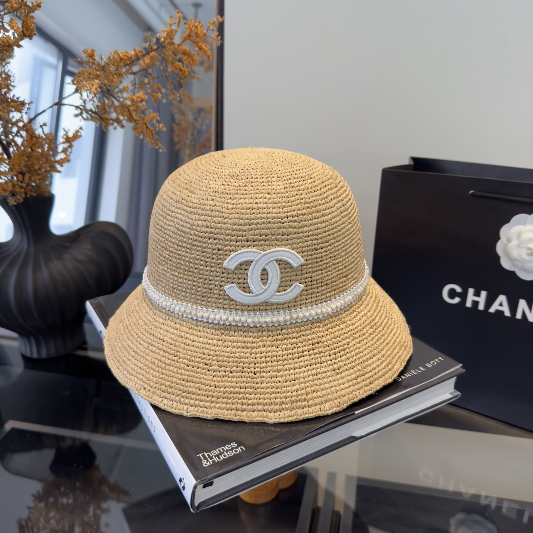 샤넬(CHANEL) 라피아 핸드메이드 밀짚 모자