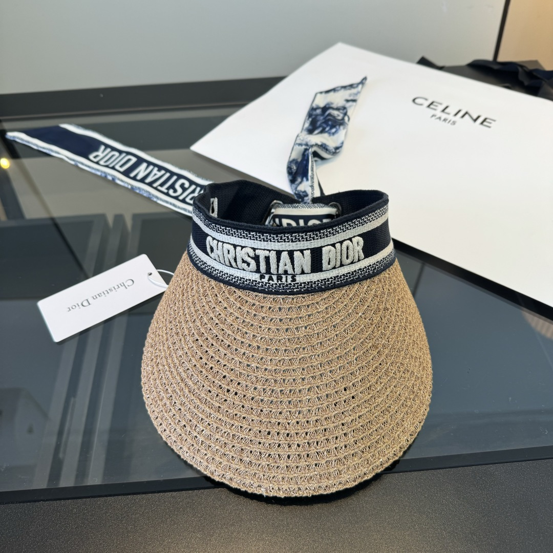 디올(DIOR) 실크 스카프 썬캡 모자