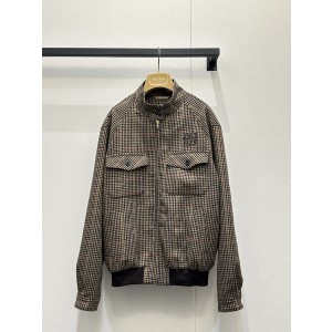 miumiu 미우미우 패치워크 로고 골드 버튼 체크 자켓 재킷 의류