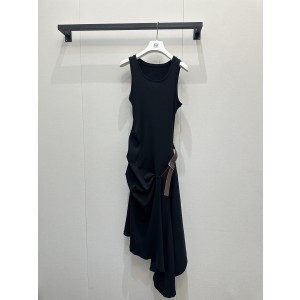 로에베(LOEWE) 플리츠 벨트 슬리브리스 원피스 의류