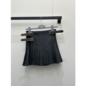 프라다(PRADA) 리얼 레더 플리츠 스커트 의류