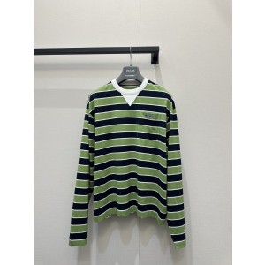 프라다(PRADA) 배색 스트라이프 긴팔 티셔츠 의류