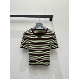 Prada 프라다 클래식 스트라이프 니트 반팔 티셔츠 의류
