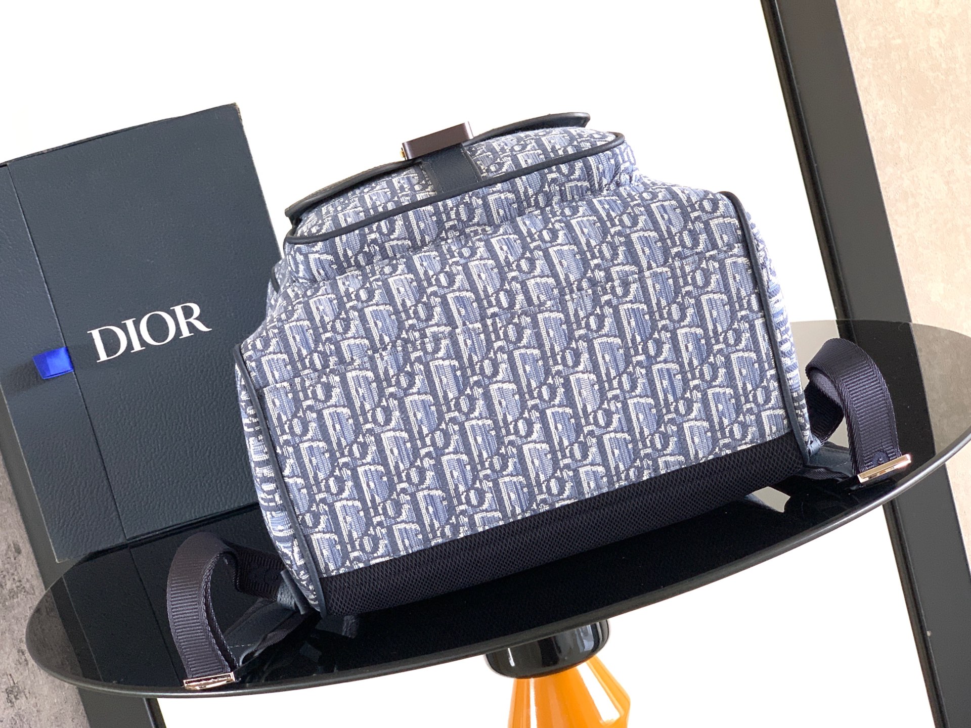 Dior CD 디올 새들 플랩 백팩 (네이비 오블리크) 가방