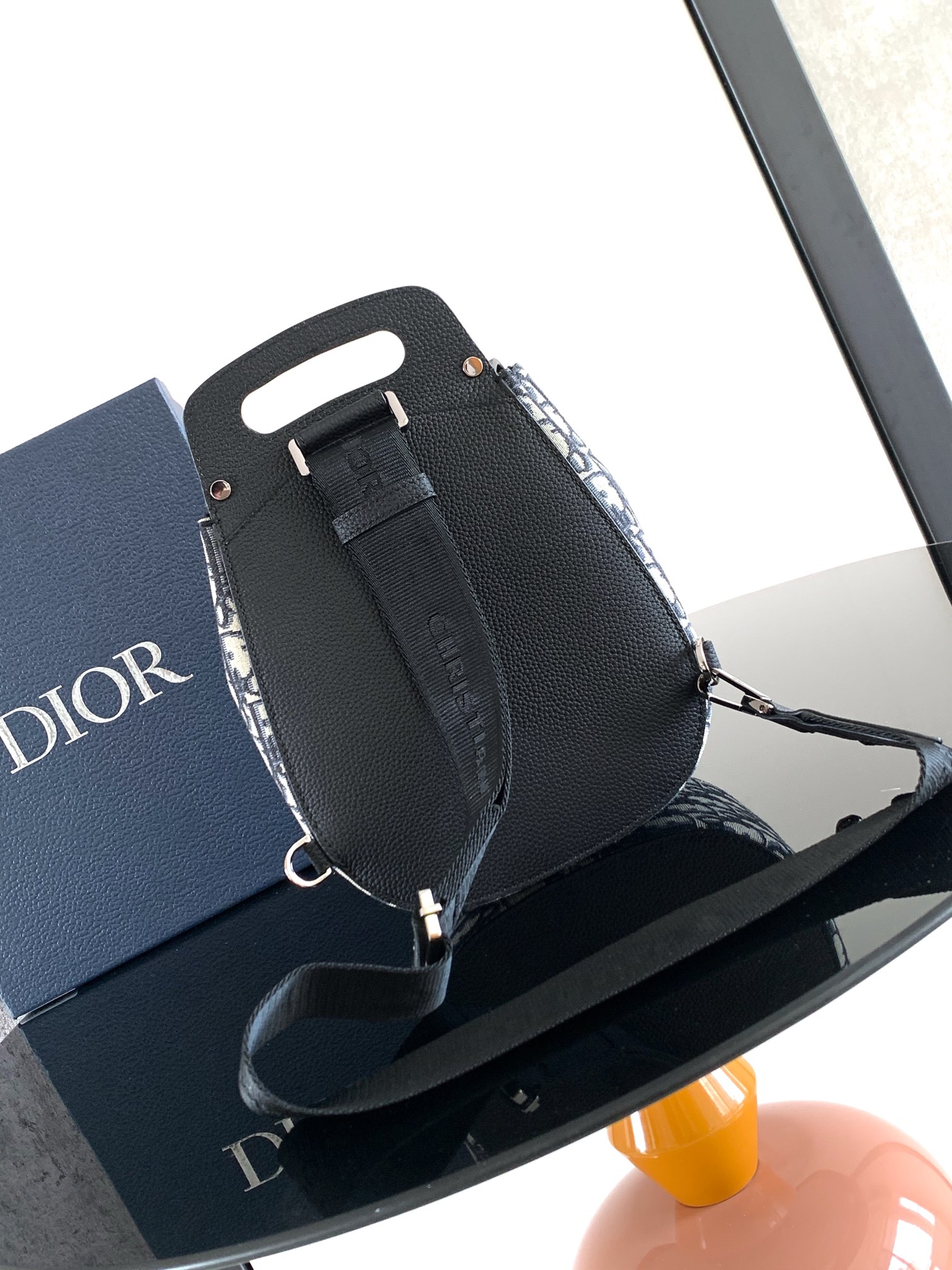 Dior CD 디올 갤롭(Gallop) 숄더백 (베이지 & 블랙 오블리크) 힙색 슬링백 가방