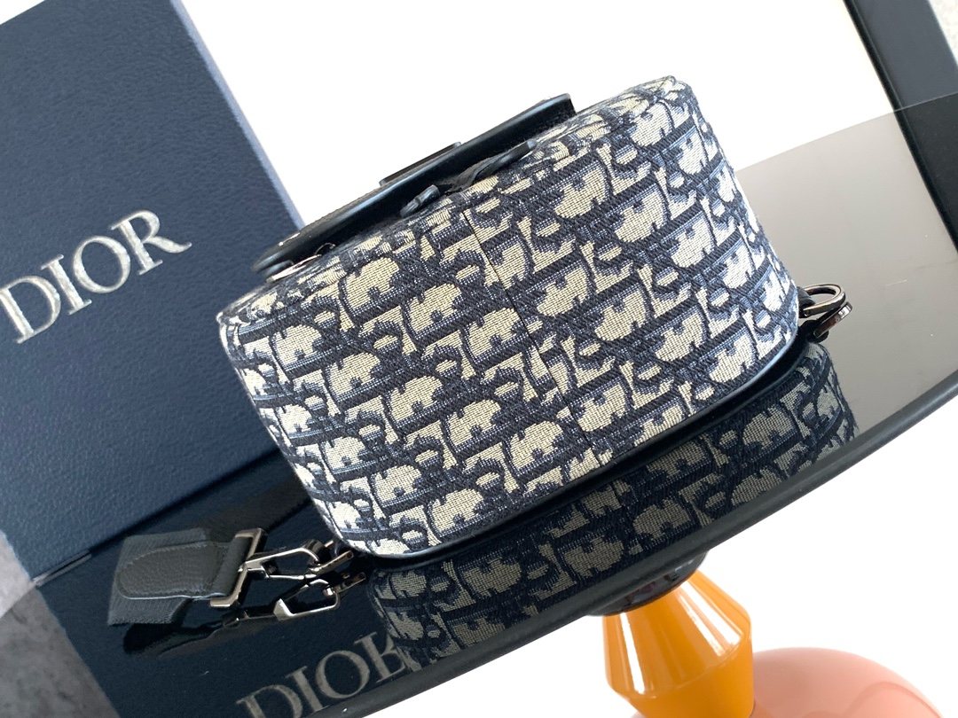 Dior CD 디올 갤롭(Gallop) 숄더백 (베이지 & 블랙 오블리크) 힙색 슬링백 가방