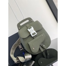Dior CD 디올 갤롭(Gallop) 숄더백 (카키 그레인 레더) 힙색 슬링백 가방