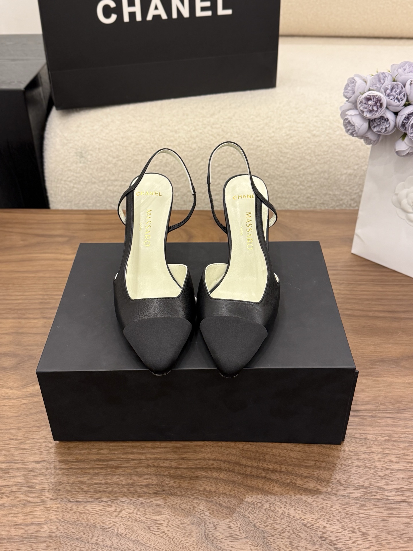 샤넬(CHANEL) 슬링백 하이힐 샌들 신발