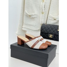 샤넬(CHANEL) 메쉬 콤비 미들힐 슬리퍼 샌들 신발