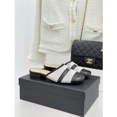 샤넬(CHANEL) 메쉬 콤비 플랫 슬리퍼 샌들 신발