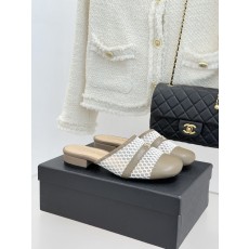 샤넬(CHANEL) 메쉬 콤비 플랫 슬리퍼 샌들 신발