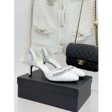 샤넬(CHANEL) 배색 컷아웃 힐 샌들 신발