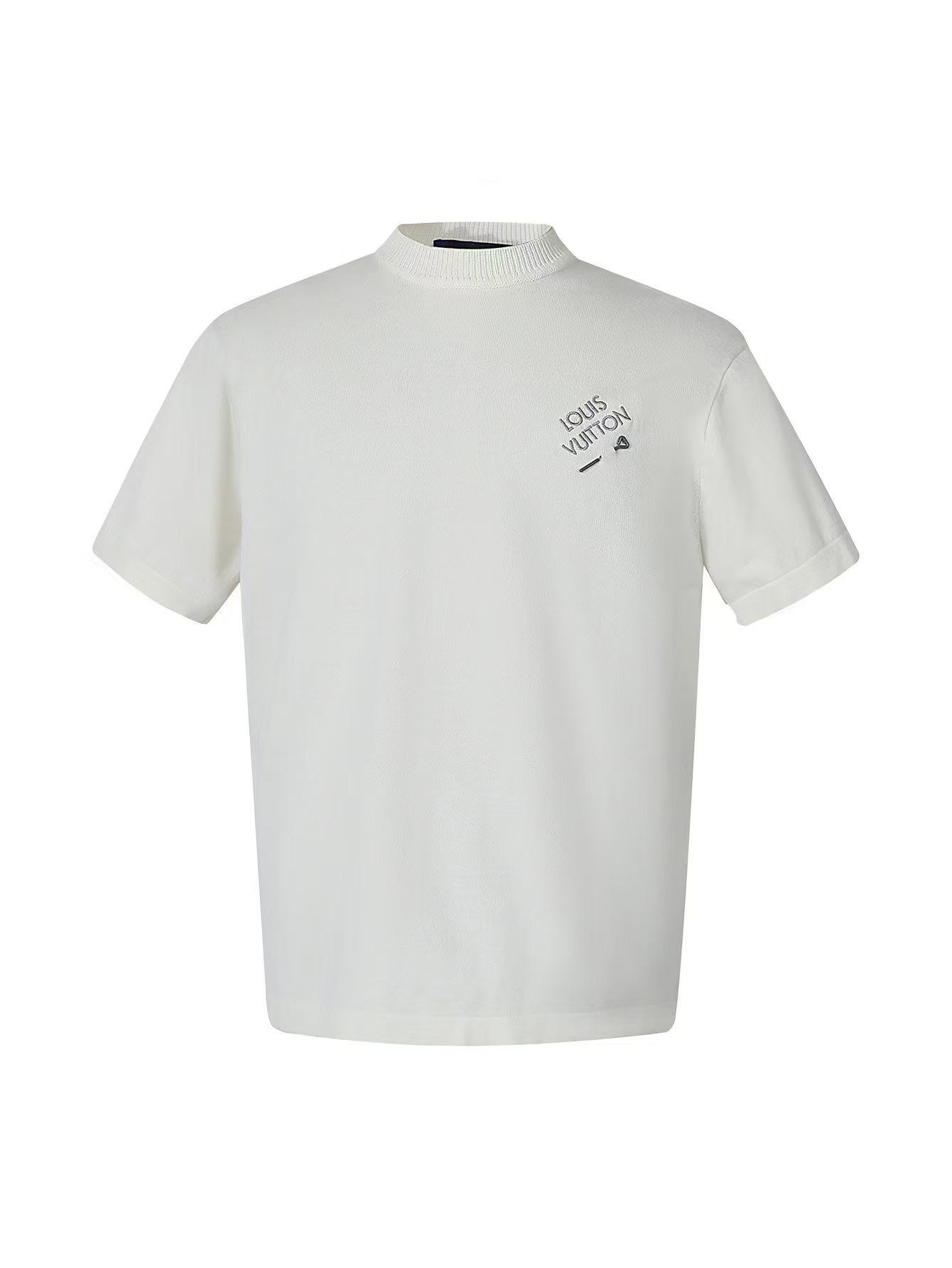 루이비통(LV) 로고 자수 니트 반팔 티셔츠 의류